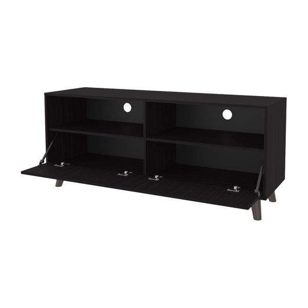 English Elm FM Bitter Springs TV Stand 65" Melamine Media Console with Open Shelves, Scratch-Resistant Modern Design Wenge 59 L x 21 W x 5 H B128P301397