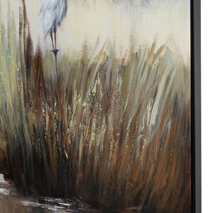 Crestview Collection Gazing Egret - Elegant Wall Decor By Crestview - Exquisite Chinese Art For Your Home Aesthetic   Cvtop3398