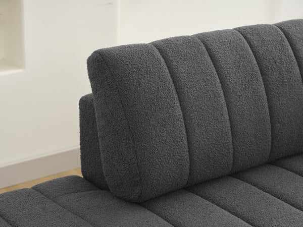 English Elm Scandinavian Channel Tufted L Shaped Sectional Sofa with Plush Foam Cushions B2730S00041