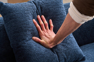 English Elm Compression Compression Sponge Sofa Curved Modular Sectional with 30D High-Density Chenille Sleeper for Cozy Apartment Living Room Comfort and Safe Rounded Design Antique Blue W2231S00019