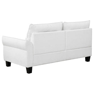 English Elm Granholm Teddy Bear Fabric Sectional Sofa with Curved Arms and Tapered Wood Legs B062S01454