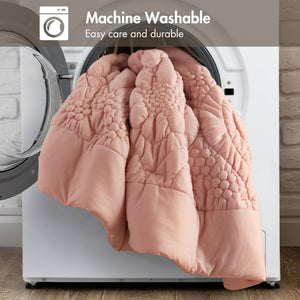 English Elm 3-Piece King Comforter Set In Soft Pink - Cozy, Durable & Machine Washable For Everyday Elegance B035P408219