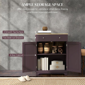 English Elm Homcom Modern Sideboard With Rubberwood Countertop, Versatile Kitchen Storage & Coffee Bar Cabinet W2225P217717