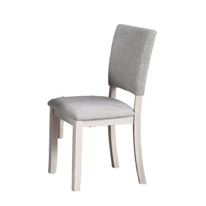 English Elm Contemporary Round Pedestal Dining Set with Upholstered Chairs for Modern Interiors Gray B2741S00779