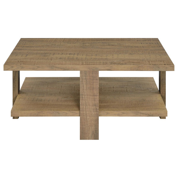 English Elm Runnion Rustic Mango Wood 2 Piece Coffee and End Table Set with Open Shelves B062S01478