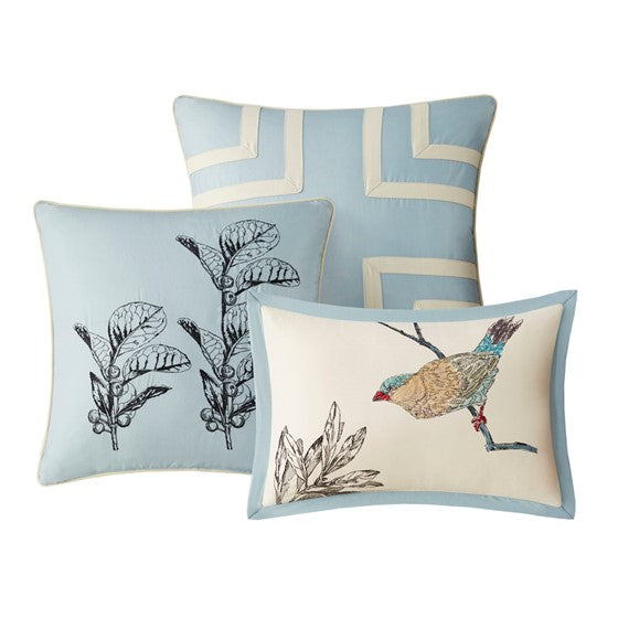 English Elm 7 Madison Park Quincy Cotton Twill Comforter Set Khaki Cal King – 7pc Leaf & Bird Print, OEKO‑TEX Certified Cottage Luxe B03597226