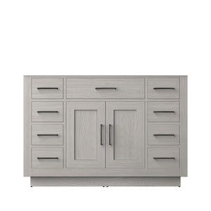 English Elm White Oak Single-Sink Vanity - 48" Midcentury Design With Soft-Close Storage For Small Bathrooms B2731P257716-GIGA