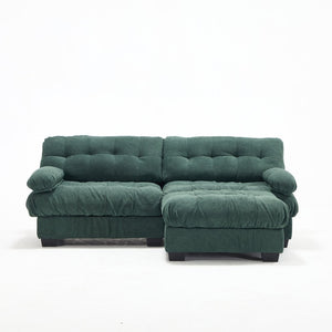 English Elm Modular Cloud Sectional with Ottoman Deep Seat Flannelette Sofa for Living Room Green W2120S00023