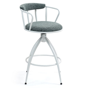 English Elm 26'' 26" Swivel Counter Height Bar Stool with High-Density Sponge Seat, Metal Frame, Modern Industrial Comfort Blue-Green W2215P248074
