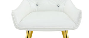English Elm Crocodile Textured Pu Leather Accent Chair Diamond Tufted with Chrome Metal Legs W3493P456362