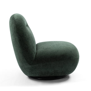 English Elm Luxury Modern Swivel Accent Chair with Ice Flower Velvet Upholstery, Ergonomic Plush Seat, Solid Wood Frame Green W2664P256537