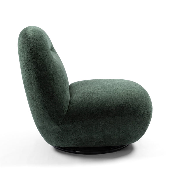 English Elm Luxury Modern Swivel Accent Chair with Ice Flower Velvet Upholstery, Ergonomic Plush Seat, Solid Wood Frame Green W2664P256537