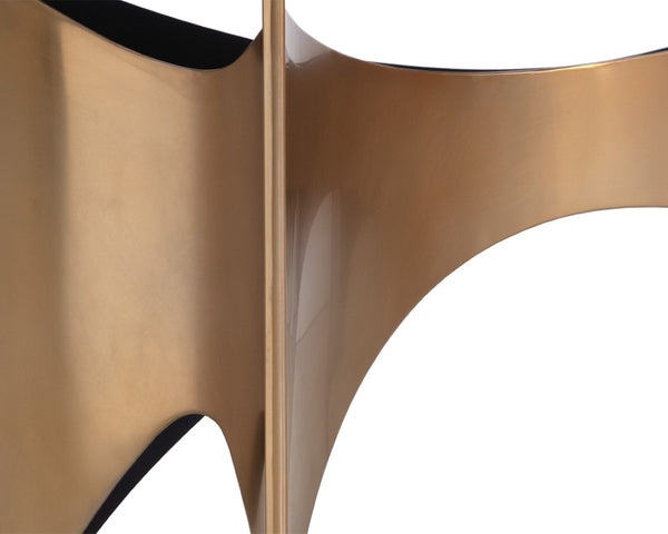 Sunpan LONDON Desk - Modern Glamour with Smoked Glass Top & Antique Gold Base for Stylish Workspaces 109644