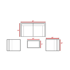English Elm Fully Assembled 5-Piece Outdoor Wicker Sofa Set For 4 – Weather-Resistant, Modular Design & Cushions B120S00145