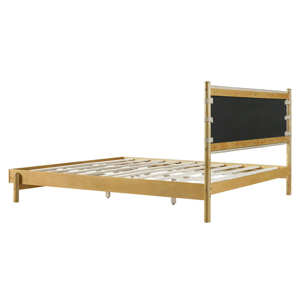English Elm Christopher Knight Home® - Premium Rubber Wood Platform Bed Frame - King Size With Headboard, Elegant Mid-Century Design In Beige N770P288597A_N770P288598A