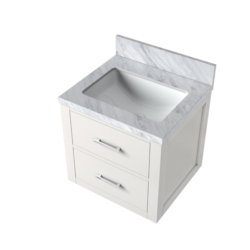 English Elm White Compact Single Bath Vanity With Acrylic Top - Modern Design For Small Spaces, Fully Assembled B2731P257898-GIGA