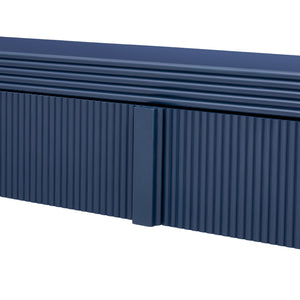 English Elm TREXM Modern Console Table with Rounded Silhouette, Fluted Drawers, Sturdy 220lb Top for Entryway Navy Blue N715P196580M