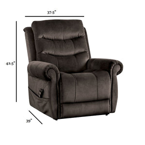 English Elm Transitional Multi-Function Glider Recliner with Channel Back, Cup Holders, Hidden Storage, Upholstered Comfort Dark Gray 39 L x 31 W x 33 H B2741P387666