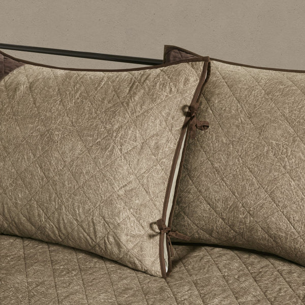 English Elm 6 Piece Reversible Daybed Cover Set Boone - Faux Suede Diamond Quilted Twin, 6-Pc Cabin Charm Ensemble B03597569