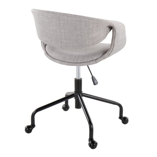 English Elm Task Chair with Chrome Five Star Base Grey Fabric Seat for Modern Home Office Use B202P474180