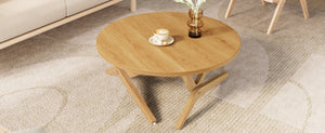 English Elm Round Solid Rubberwood Adjustable Height Coffee Cocktail Table for Modern Living Rooms N735P369877N
