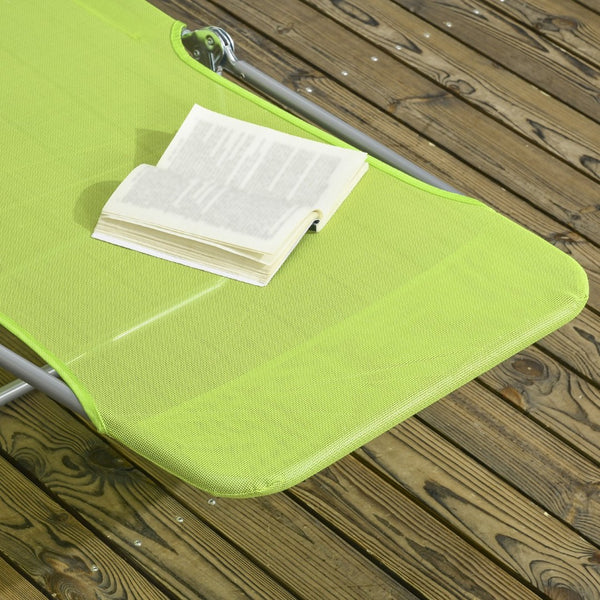 English Elm Outsunny 2 Piece Folding Chaise Lounge Chairs Set, Adjustable Outdoor Pool Loungers With Headrest W2225P174370-GIGA