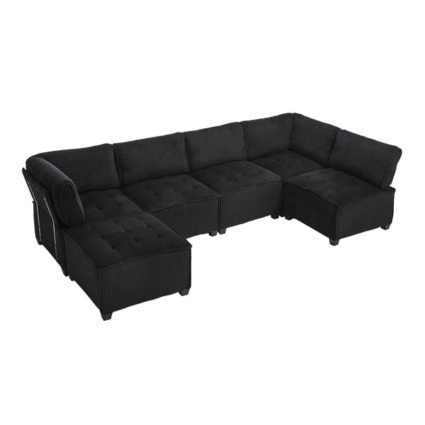 English Elm United We Win U-Shaped Modular Sectional Sofa With Reversible Chaise – 6-Seater Comfort For Any Room W1568S00159-GIGA