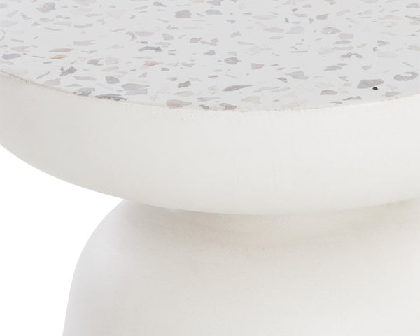Sunpan Lucida End Table - Contemporary Concrete Design for Indoor and Covered Outdoor Spaces, Unique Style Terrazzo