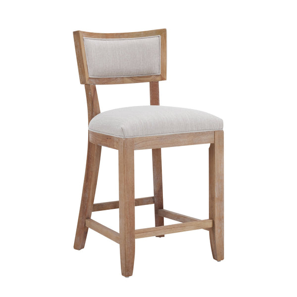 English Elm Christopher Knight Home® - 26.5" Counter Stools Set of 2 Upholstered Farmhouse Bar Stools with Curved Back, Footrest, Solid Wood Frame Beige+Natural 72643.00BGE