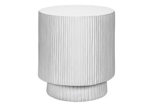 English Elm Accent Table Round Matte Finish Weather Resistant Magnesium Oxide Indoor Outdoor Side White B2710P461664