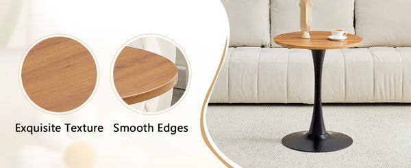 English Elm Round Faux Marble Tulip Dining Table Mid Century Pedestal Base for Compact Kitchens Wood W2920P395714