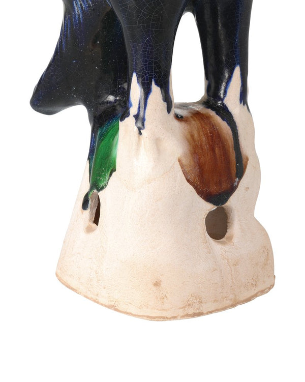 Currey & Company Tang Dynasty Parrots Set Of 2 - Antique Blue Terracotta Incense Holders With Crackle Glaze Finish Blue Terracotta 1200-0993-currey-company