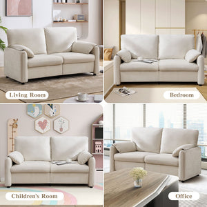 English Elm 800lbs Chenille Loveseat Sofa with Down Fill Cloud Comfort for Living Room or Bedroom W1521P499766