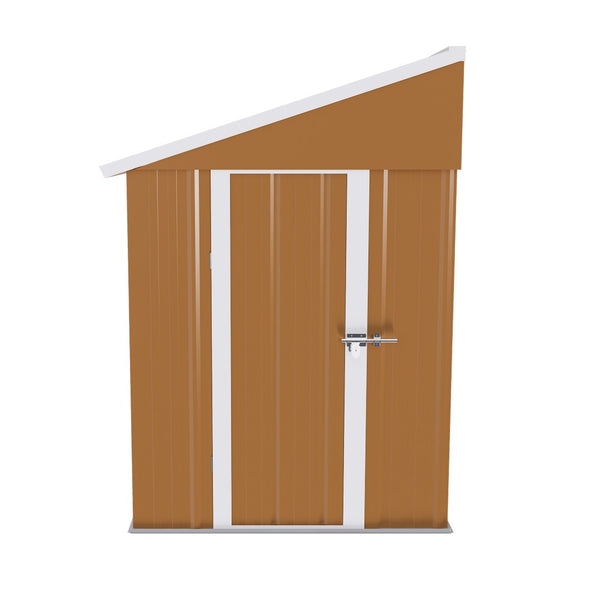 English Elm 8x4 Galvanized Steel Outdoor Storage Shed Weatherproof Backyard Tool Organizer W2700P344174