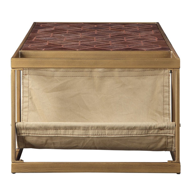 English Elm Retro Brown Coffee Table With Integrated Magazine Holder - Stylish, Durable, And Functional Design B062P209086-GIGA