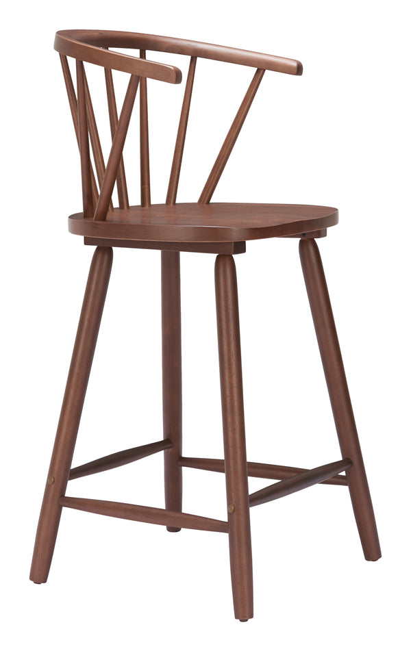 Zuo Modern Stenger Counter Stool Set - Stylish And Durable Rubberwood Design For Modern Spaces And Hospitality Walnut Rubberwood 110521-zuo-modern