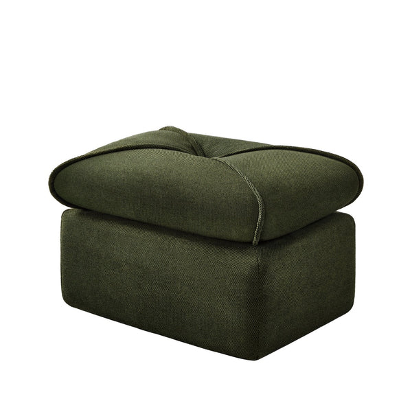 English Elm Compressed Lounge Chair with Ottoman - Space-Saving Chenille Upholstered Sofa, High-Density Foam Comfort Green W1036P251828