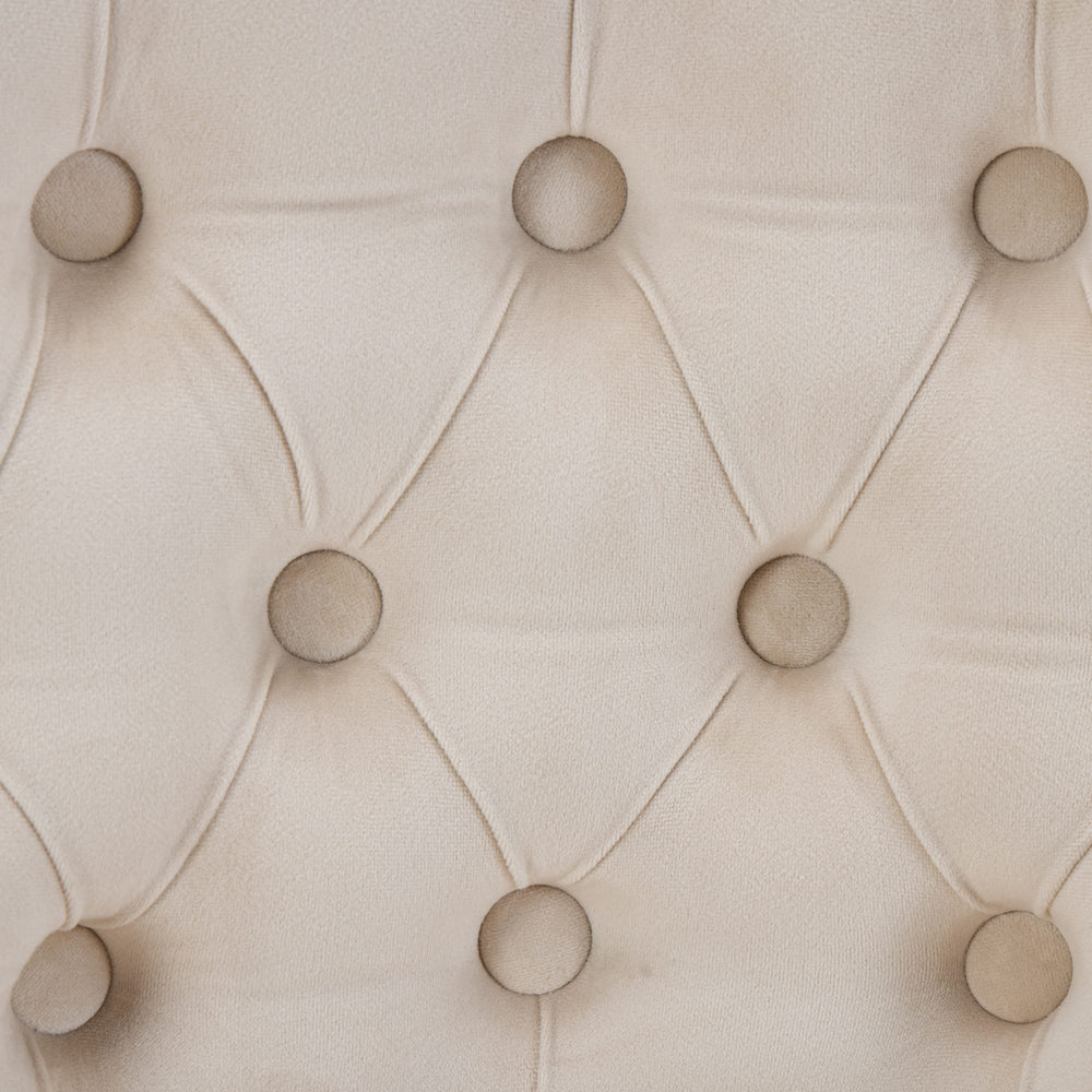 English Elm 26" Velvet Swivel Counter Stools Set of 2 with Tufted Back, Foam Cushion & Solid Wood Legs Beige W1143P362518