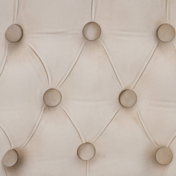 English Elm 26" Velvet Swivel Counter Stools Set of 2 with Tufted Back, Foam Cushion & Solid Wood Legs Beige W1143P362518