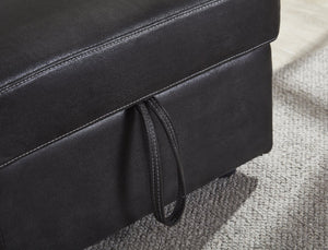 English Elm Sectional Sofa Bed In Black Faux Leather - Stylish Space-Saving Design For Modern Living Spaces B205S00044-GIGA