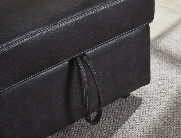 English Elm Sectional Sofa Bed In Black Faux Leather - Stylish Space-Saving Design For Modern Living Spaces B205S00044-GIGA