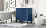 English Elm 36" Bathroom Vanity With Sink Combo, Blue Bathroom Cabinet With Drawers, Solid Frame and Mdf Board