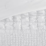 Madison Park Evelyn Shabby Chic 3 Piece Stripe Ruched Comforter Set MP10-8396 White