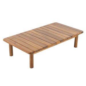 English Elm Canape Solid Acacia Wood Outdoor Conversation Set Sculptural Teak Finish Patio Seating N773OC00090T