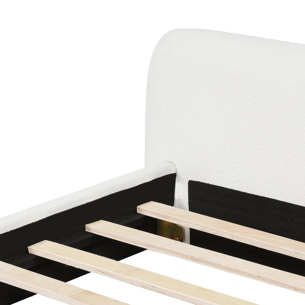 English Elm Christopher Knight Home® - [Cozy Cozy White Boucle Upholstered Bed - Elegant Full Bed With Plush Comfort And Timeless Design N769P241259K