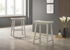 English Elm Alfonso Counter Height Dining Set with Storage Cabinet Drawer and Two Cushioned Stools B2749S00331