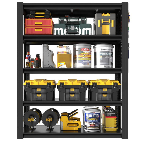 English Elm 78"h Five Shelf Steel Pegboard Storage Unit Heavy Duty Industrial Rack for Garage T2398P463322