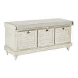 OSP Home Furnishings Dover Storage Bench White Wash