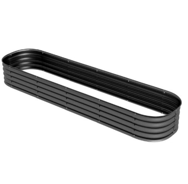 English Elm Metal Galvanized Steel Raised Garden Bed with Rubber Safety Edge for Outdoor Planting Dark Gray T3971P423838