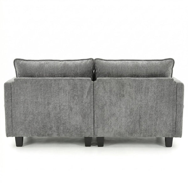 English Elm Modern Chenille Upholstered Loveseat with Usb Ports and Pockets for Compact Living Dark Grey W2519P486109